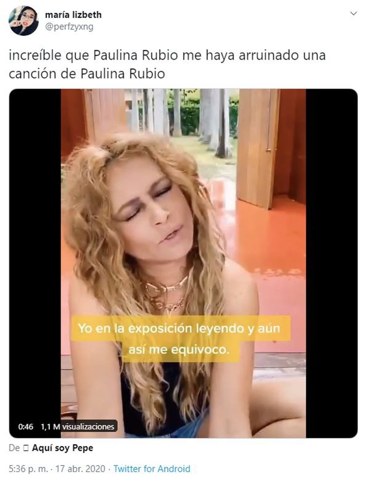 Los seguidores de Paulina Rubio se mostraron asombrados por la actitud de la cantante (Foto: Twitter)