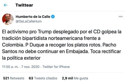 Humberto de la Calle.  Elections USA