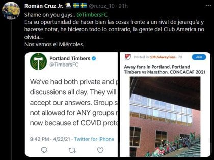 In the match between Timbers and Martahon, there were fans from Honduras at the MLS Stadium (Photo: Twitter @ rcruz10)