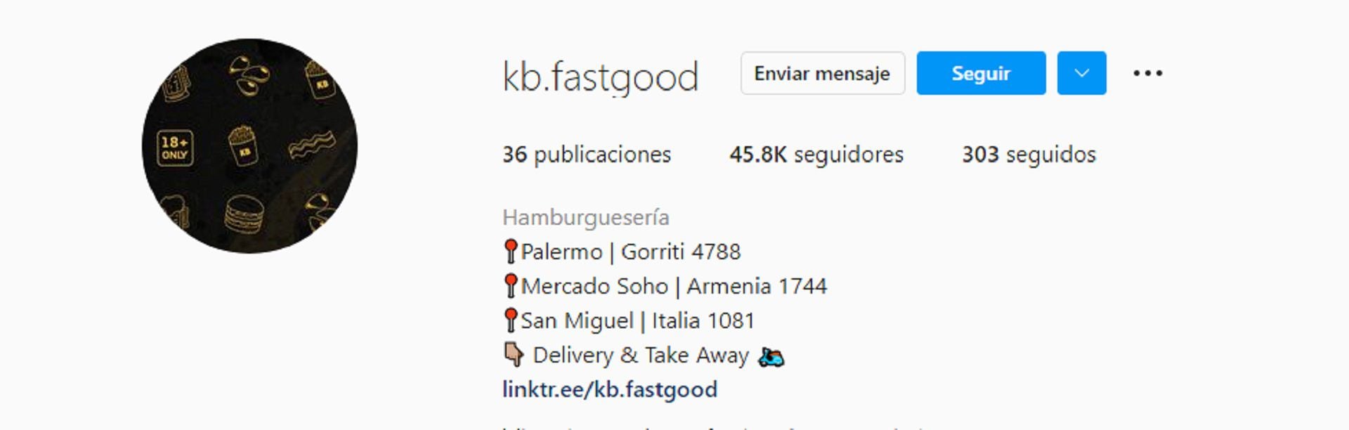 El nuevo usuario de Instagram de la hamburguesería luego de los dichos de Kevin Bacon