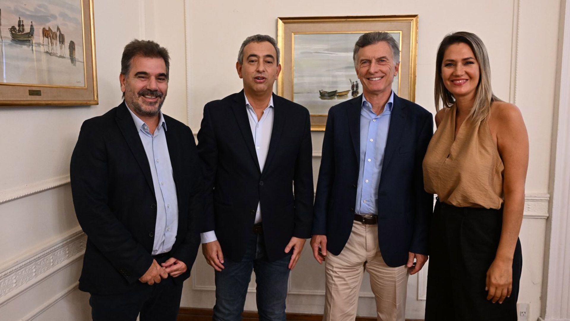 Mauricio Macri, Cristian Ritondo, Pablo Javkin y Carolina Losada