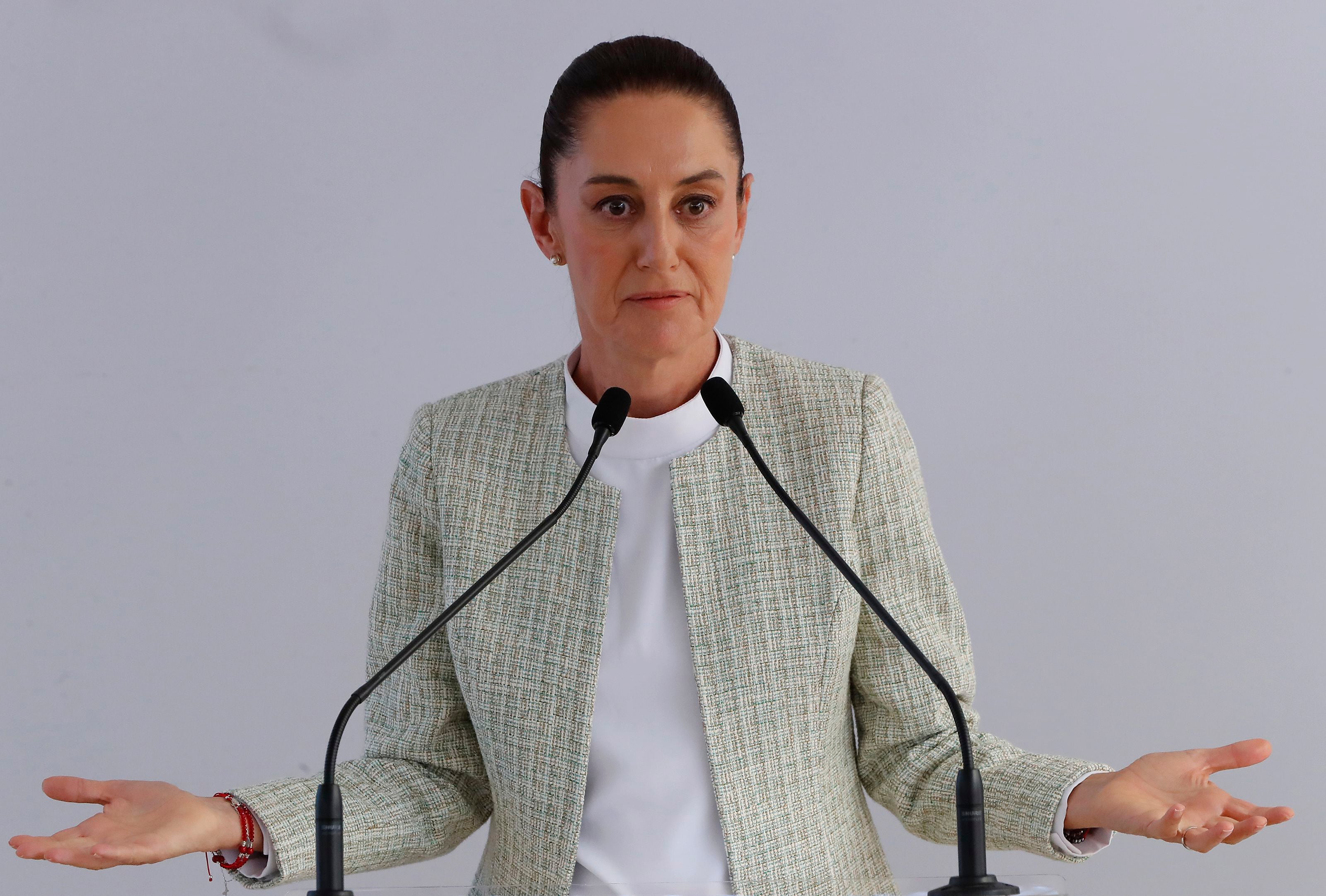 La presidenta electa de México, Claudia Sheinbaum, habla durante una conferencia de prensa, en la Ciudad de México (México). Imagen de archivo. EFE/Mario Guzmán 