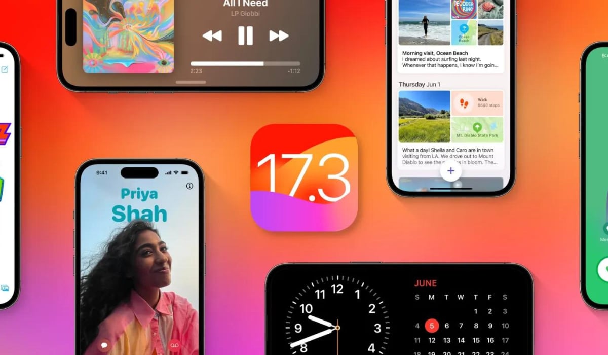 iOS 17.3, es una actualización que introduce funciones y mejoras en iPhones compatibles. (Apple)