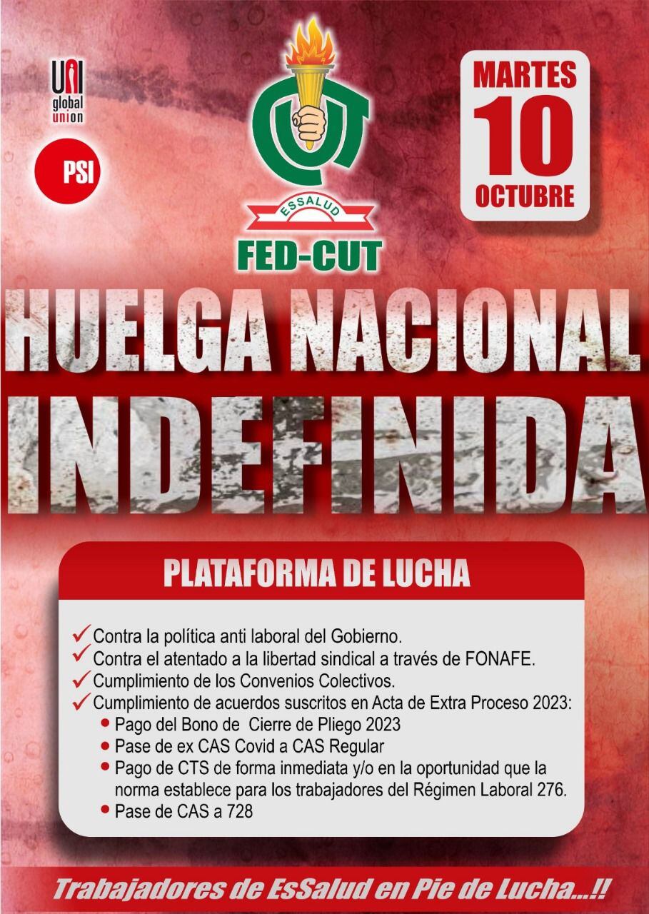 En el pliego de reclamos del FED se encuentra el pago de la CTS y del bono de pliego  - crédito FED-CUT