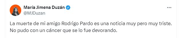 María Jimena Duzán lamentó la muerte del periodista - crédito Redes sociales/X