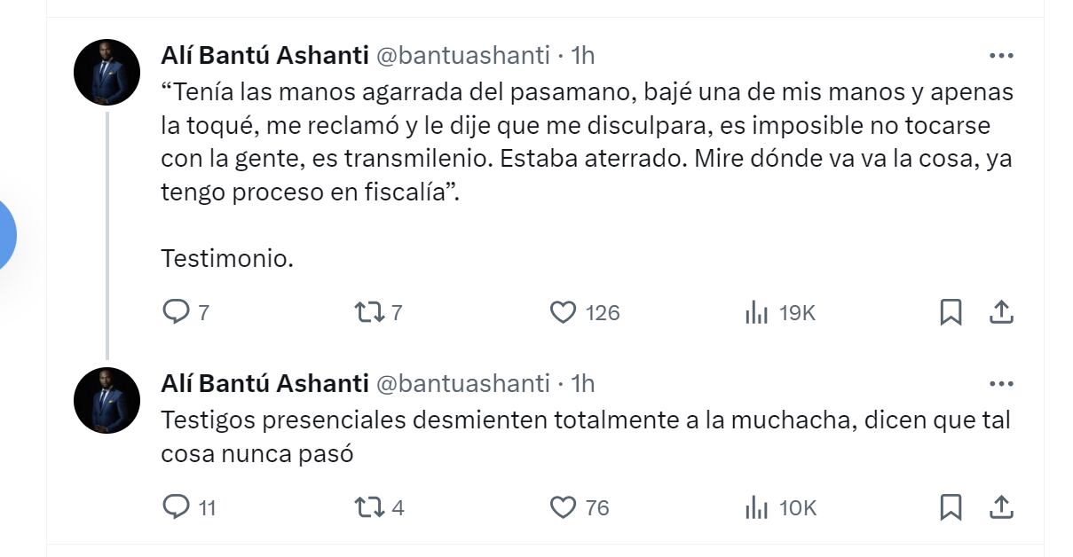 El individuo acusado de atacar a un joven en TransMilenio afirma ser inocente; según sus representantes legales, la acusación está arraigada en el prejuicio racial.