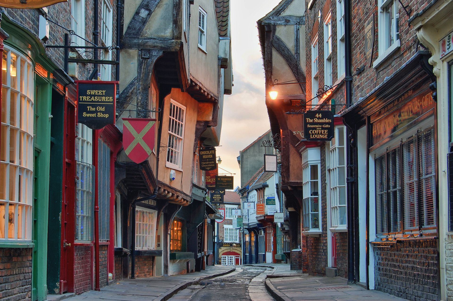 The shambles, una calle en york, Inglaterra