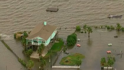 Inundaciones por el huracán Laura en Texas