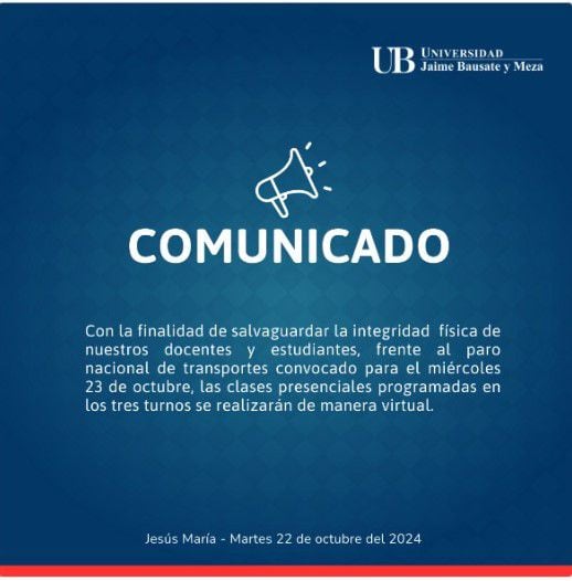 Comunicado de la UJBM.