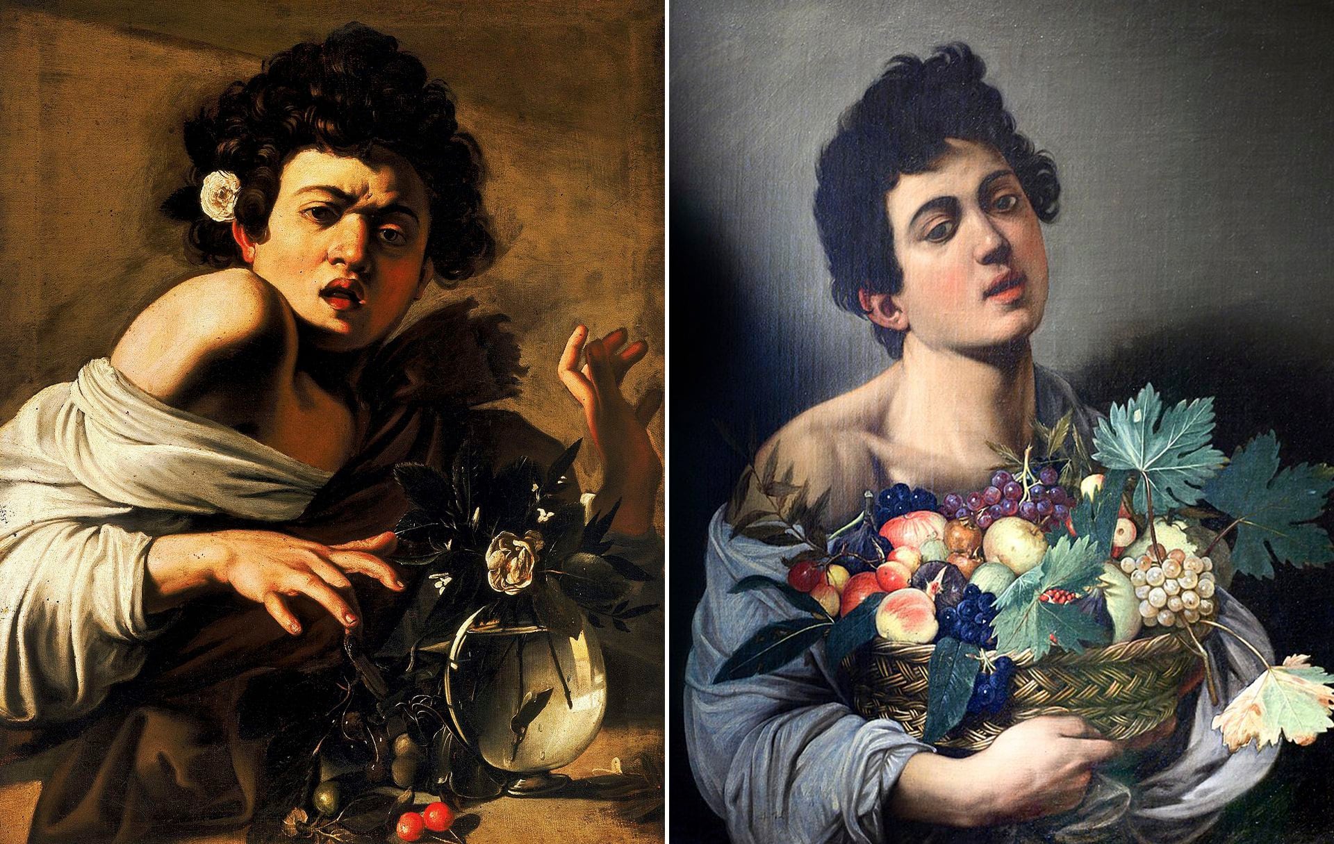 Caravaggio - lagartija - frutas