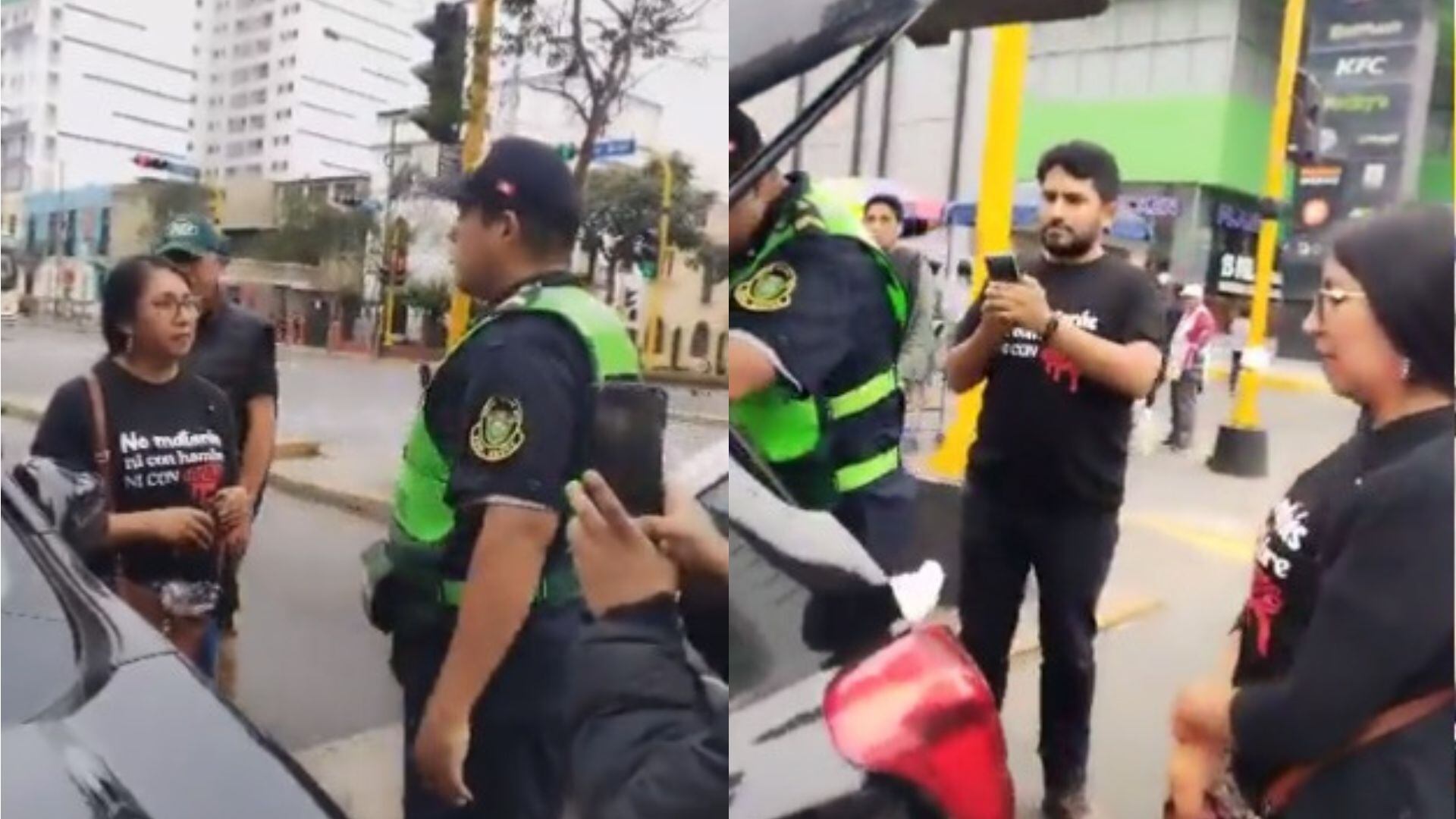 La legisladora Ruth Luque compartió en sus redes sociales un video en el que se ve su intervención a manos de un agente de la Policía Nacional del Perú (PNP). (Twitter)