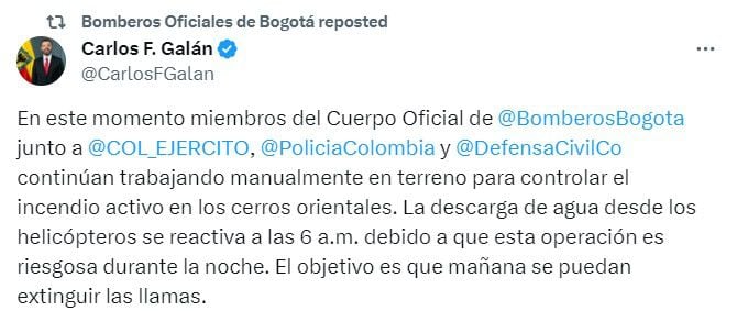 Trino del alcalde de Bogotá