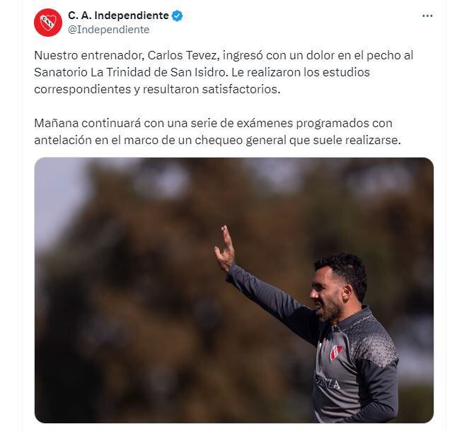 comunicado independiente carlos tevez