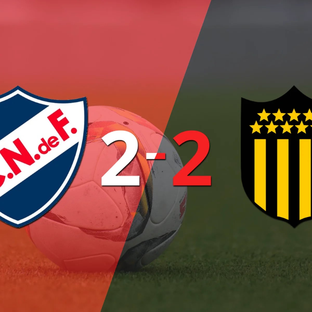 Nacional y Peñarol igualaron 2 a 2 en el Parque Central por el Clausura del fútbol  uruguayo 