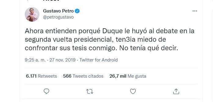 Petro / Twitter