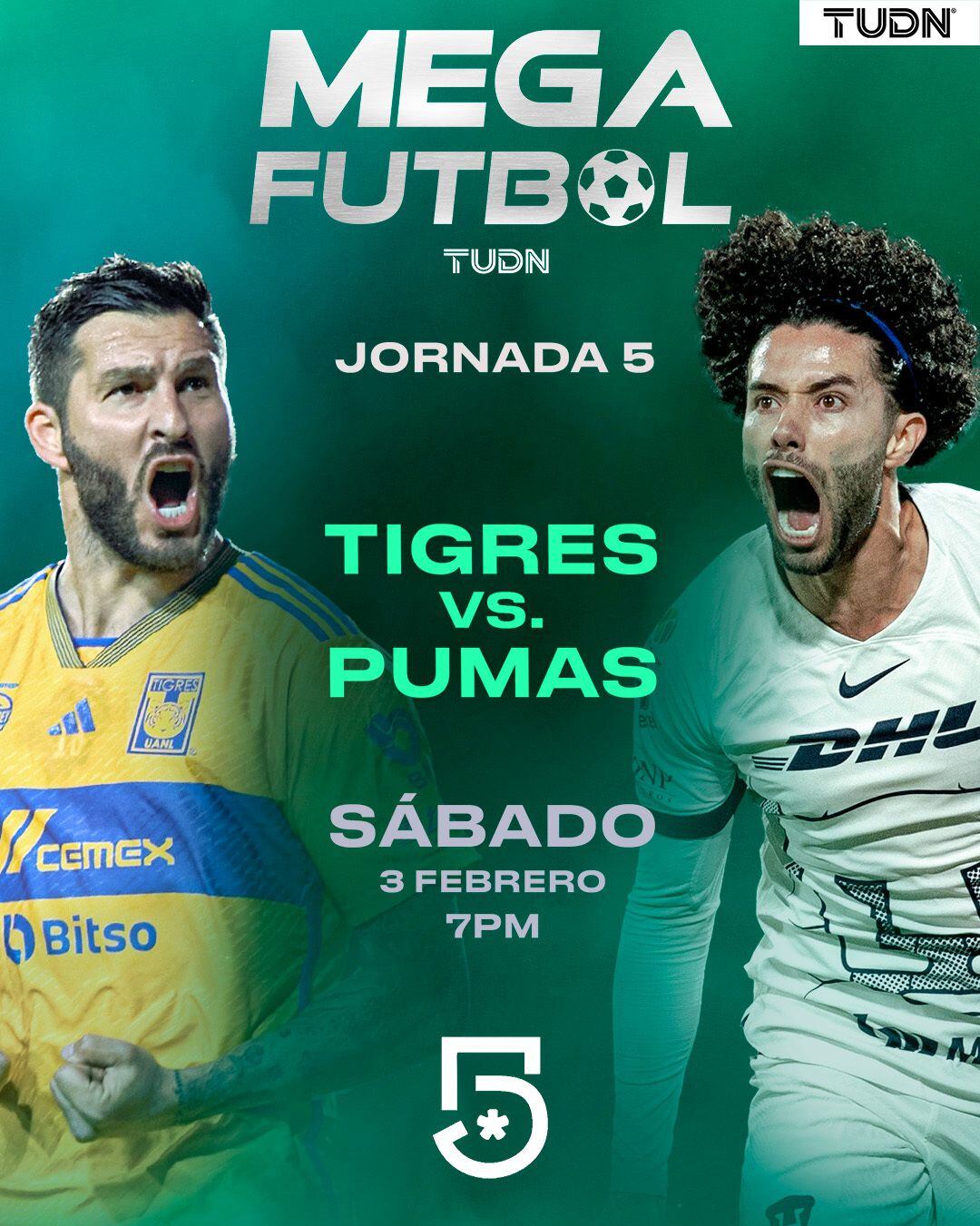 TUDN transmitirá el Pumas UNAM vs Tigres por fecha 5 de la Liga MX.