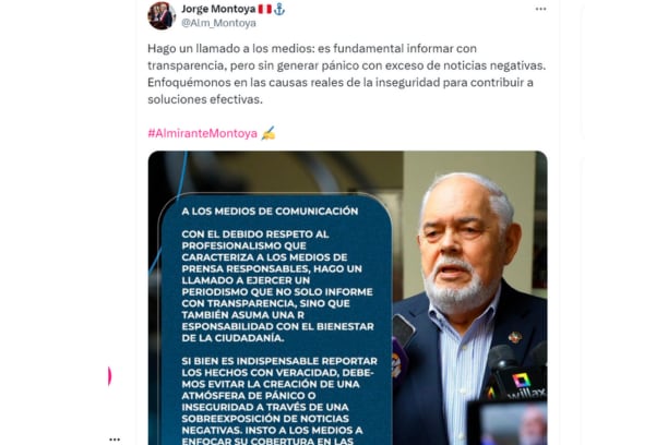 Comunicado de Jorge Montoya