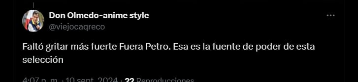 En redes pidieron gritar más fuerte el "Fuera Petro" - crédito redes sociales/X