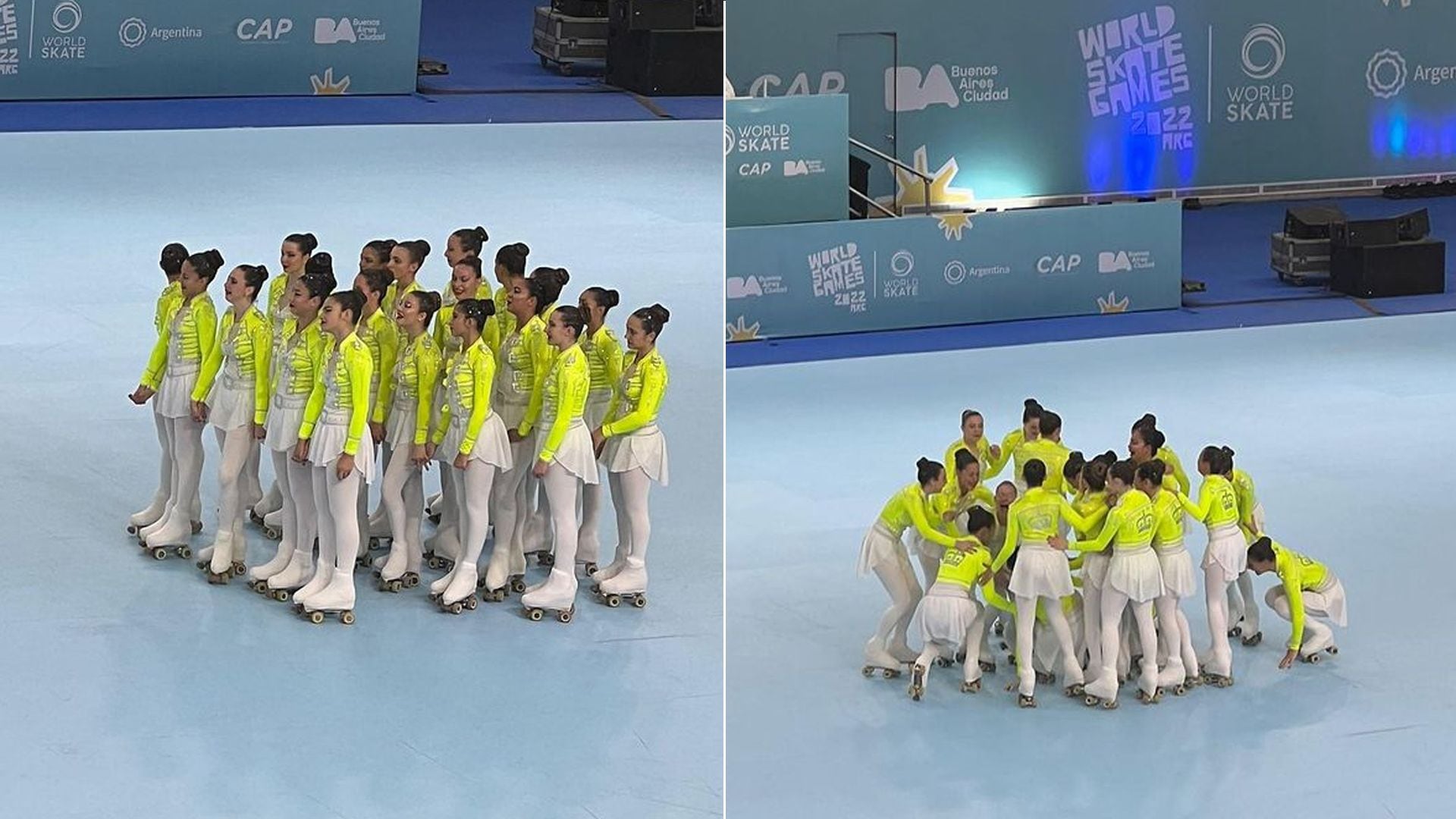 Mientras miraban atentas la pantalla para ver el resultado final, y la emoción luego de confirmar que ganaron el podio