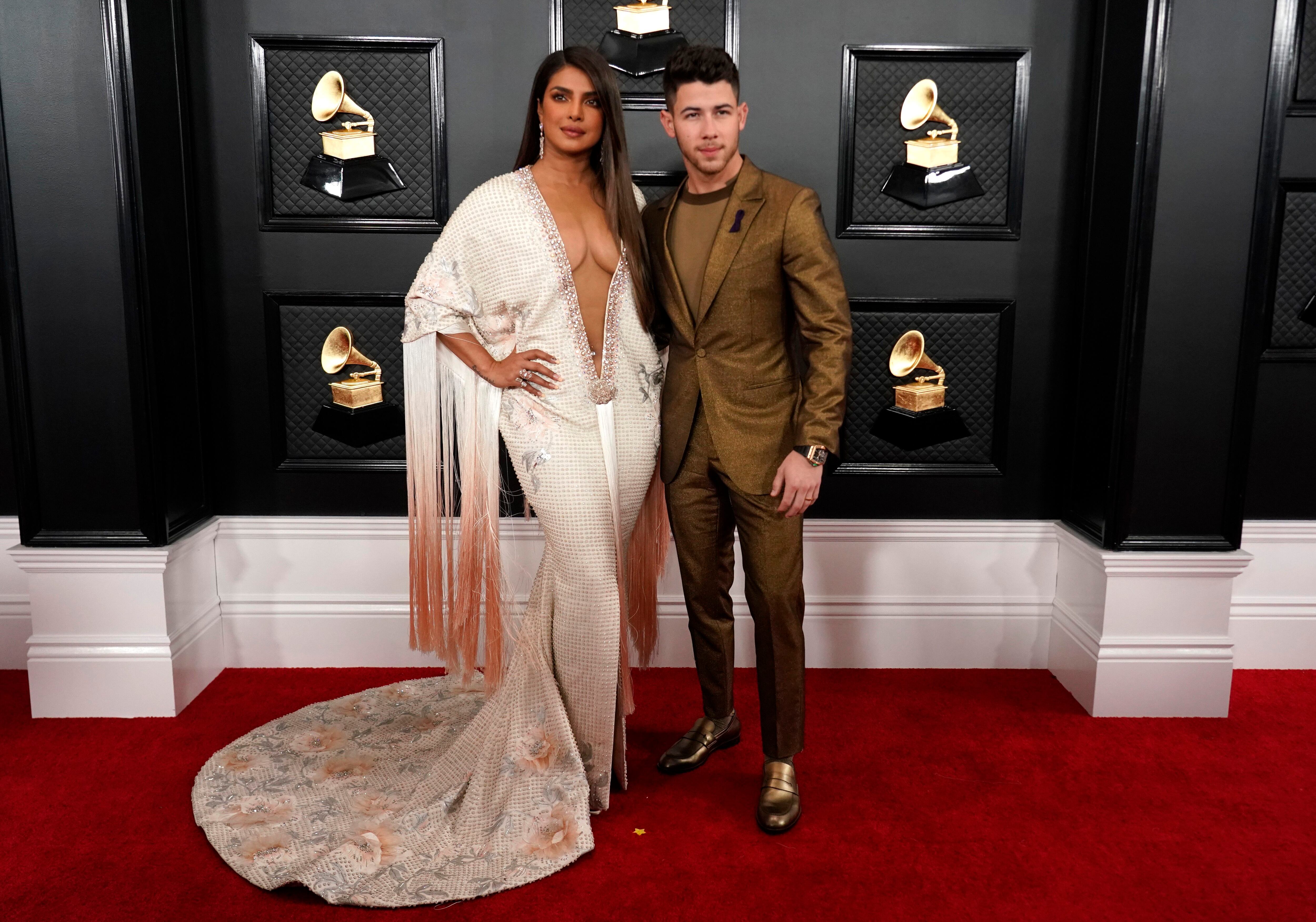 62nd Grammy Awards - Arrivals - Los Angeles, California, U.S., January 26, 2020 - Priyanka Chopra and Nick Jonas. REUTERS/Mike Blake