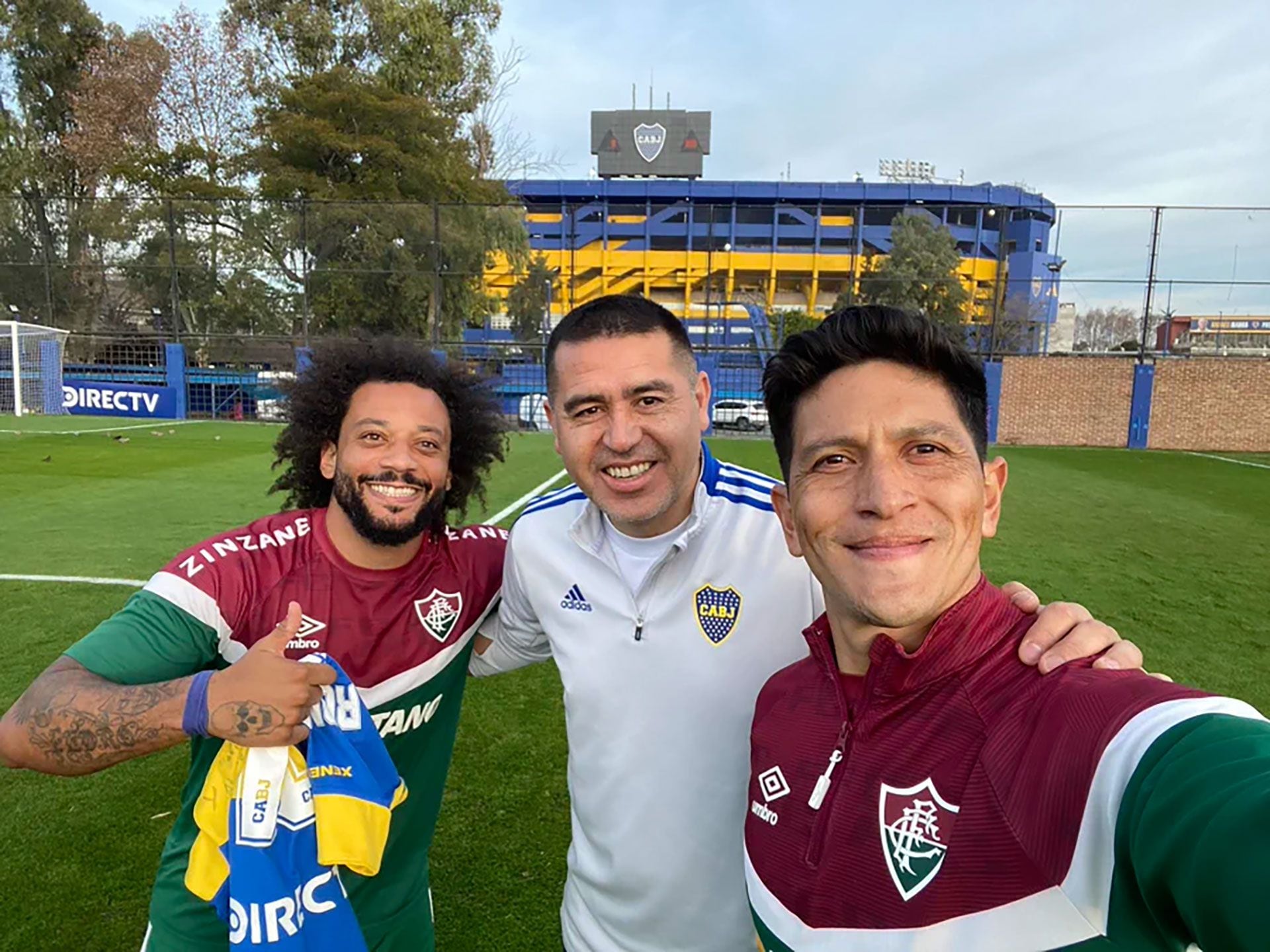 Riquelme con Marcelo, Germán Cano, Felipe Melo y Ganso, figuras del Fluminense