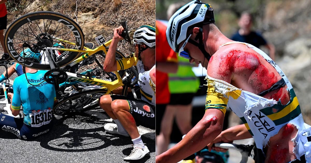 Un Ciclista Protagonizó Un Accidente En El Tour Down Under De Australia Y Sufrió Impactantes