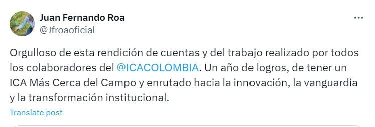 Recientemente, el exdirectivo realizó una rendición de cuentas por sus dos años de gestión- crédito @Jfroaoficial / X