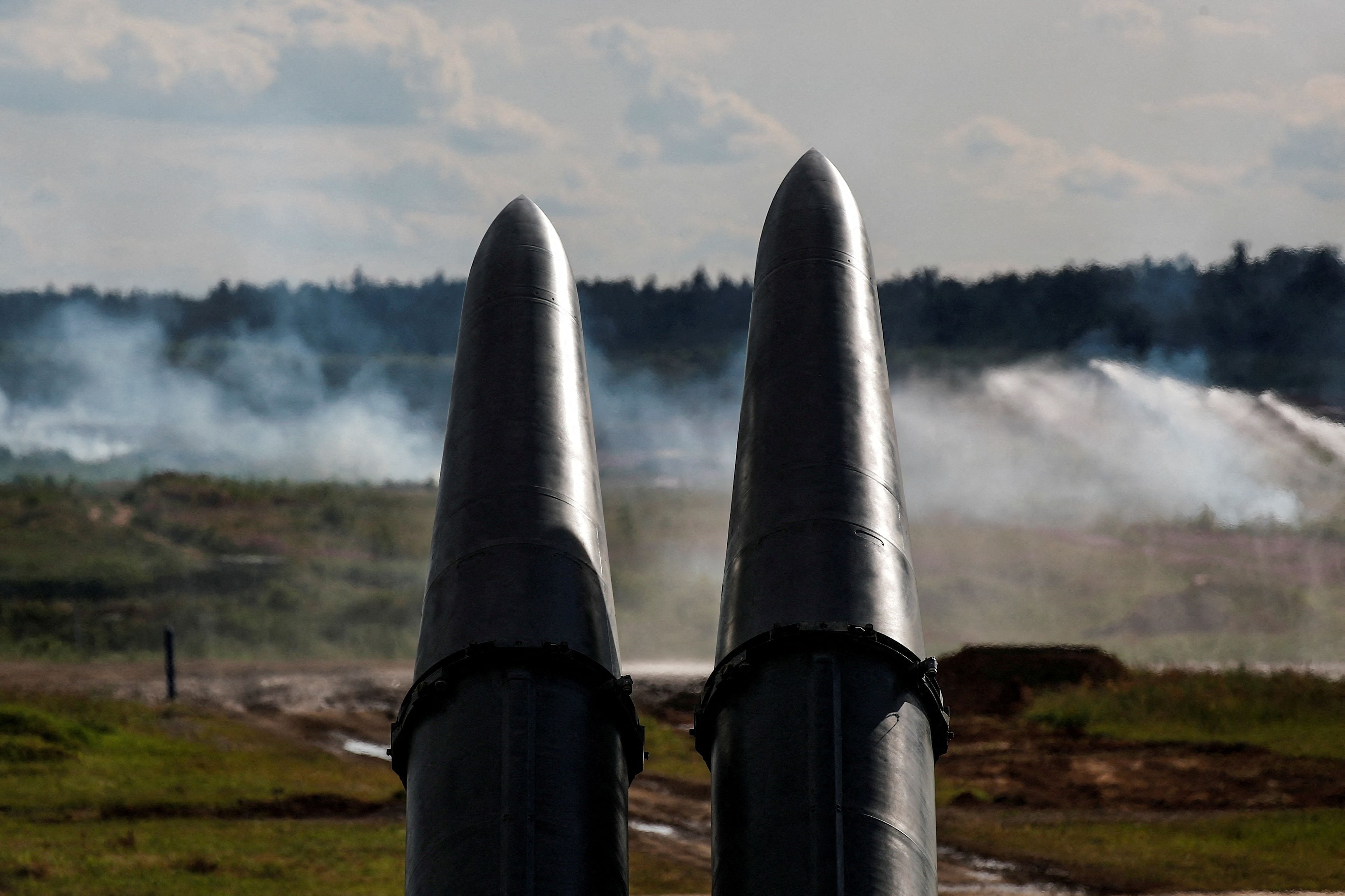 FOTO DE ARCHIVO: Misiles 9М723, parte del complejo de misiles Iskander-M, durante una demostración en el foro técnico-militar internacional ARMY-2019 en el campo de tiro de Alabino, en la región de Moscú (REUTERS/Maxim Shemetov)