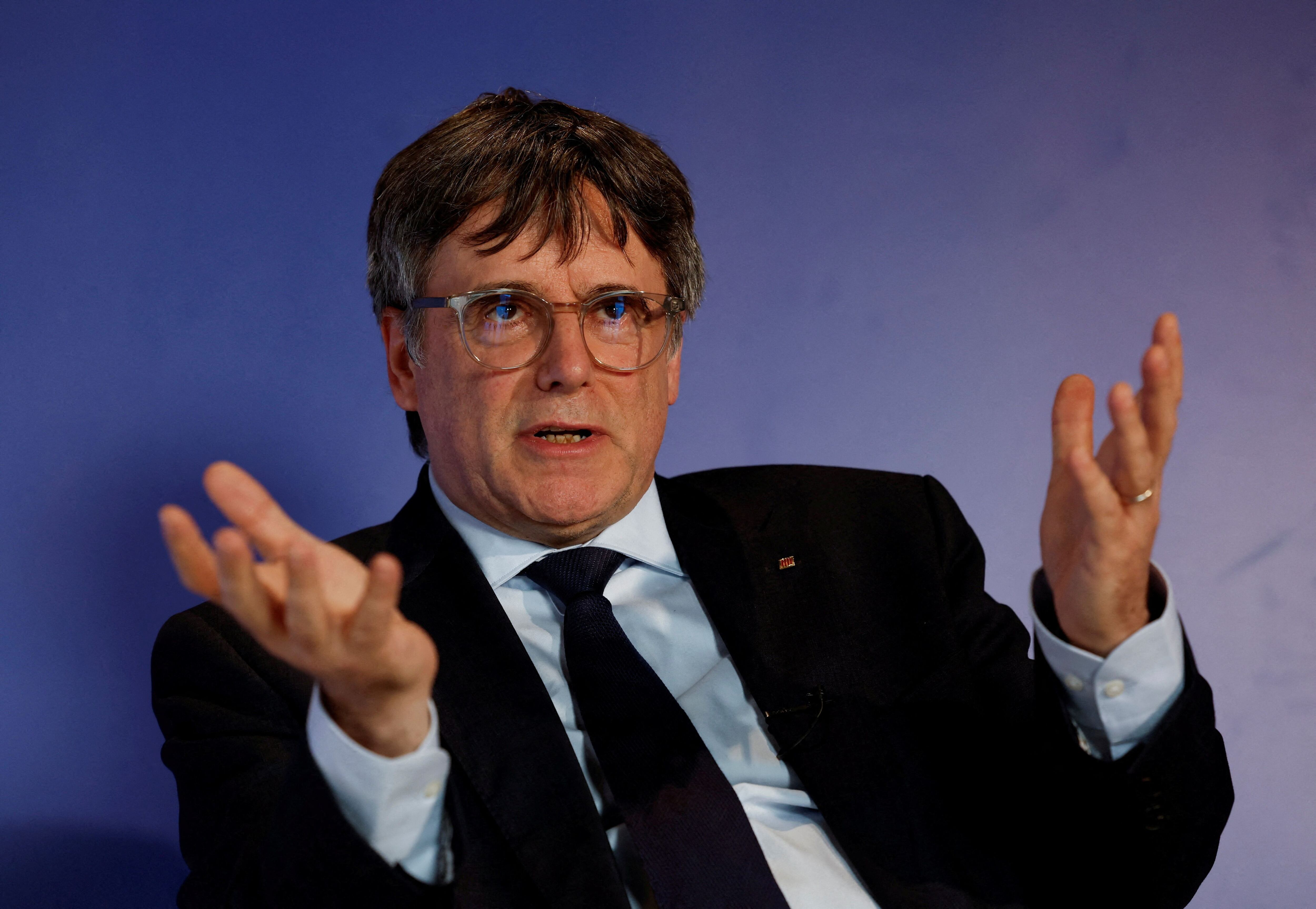 El líder de Junts per Catalunya, Carles Puigdemont en una entrevista en Perpignan, Francia, a 15 de abril de 2024. (REUTERS/ Albert Gea)