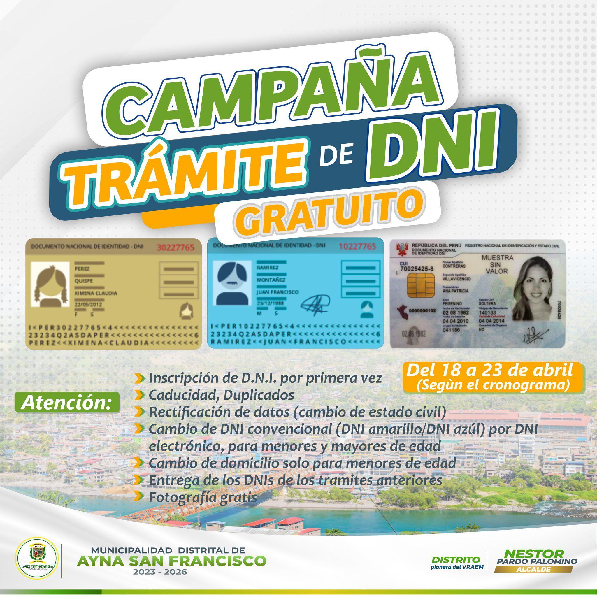 Varios municipios distritales están realizando las campañas para entregar el DNI electrónico de forma gratuita en los próximos días.