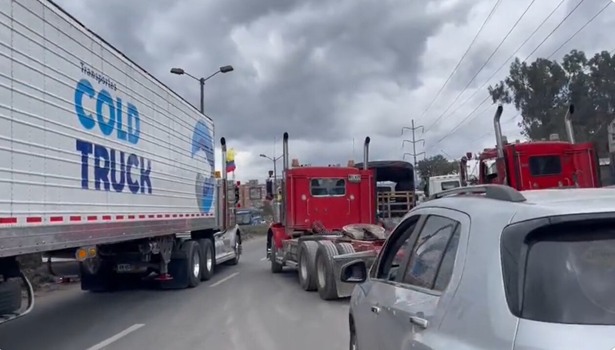 Camioneros se reúnen en el oriente de Bogotá para sumarse a las movilizaciones contra el alza del precio de la gasolina - crédito captura de pantalla