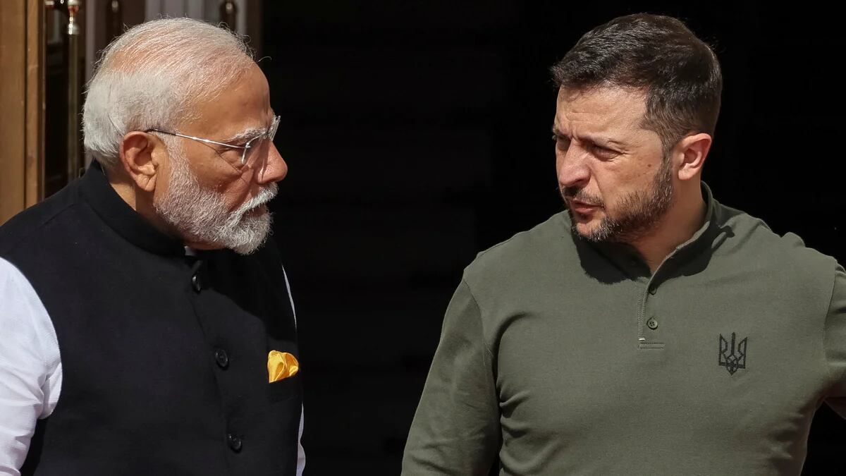 El primer ministro indio Narendra Modi llegó a Ucrania para reunirse con Volodimir Zelensky