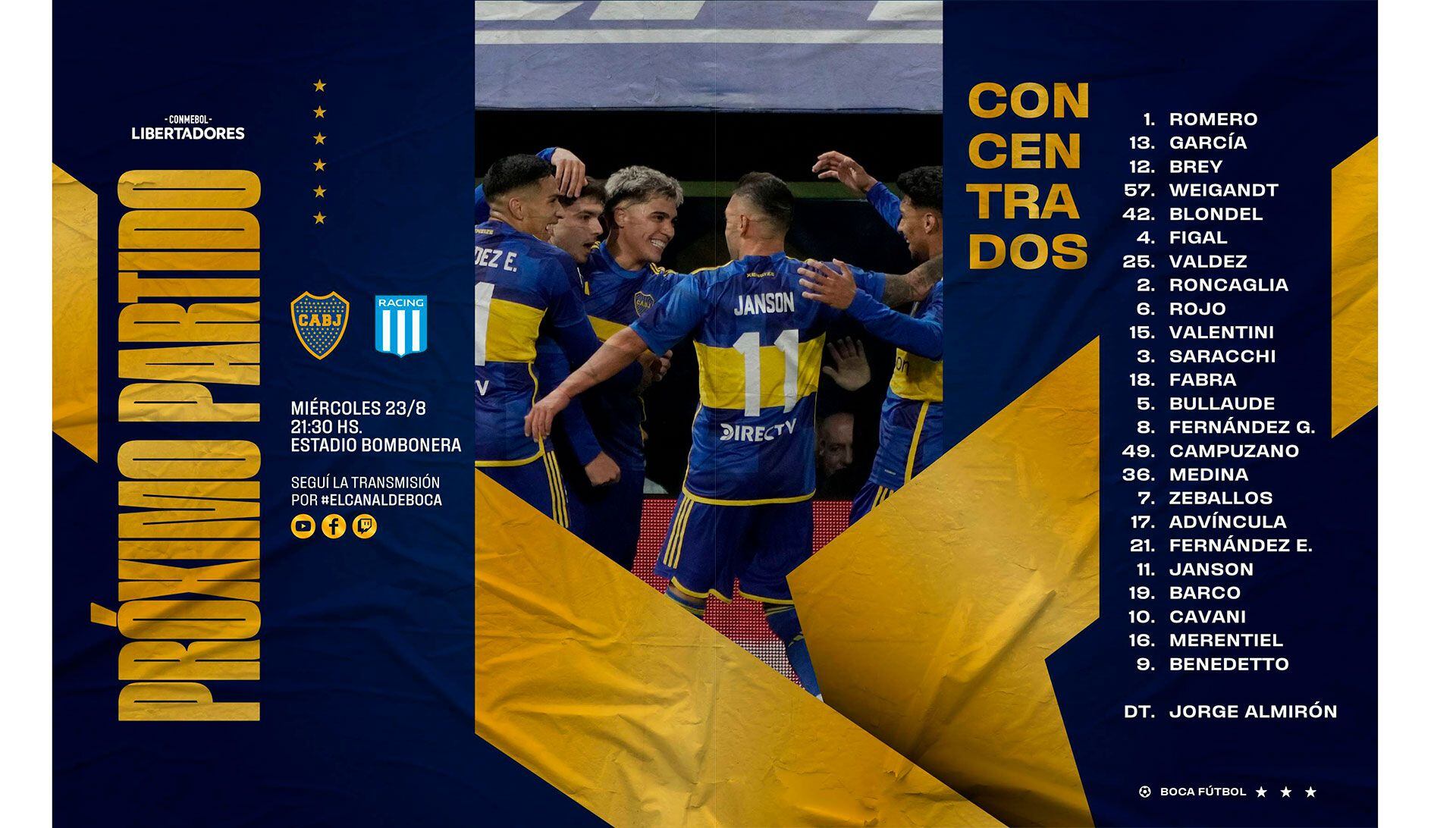 Concentrados de Boca para jugar contra Racing