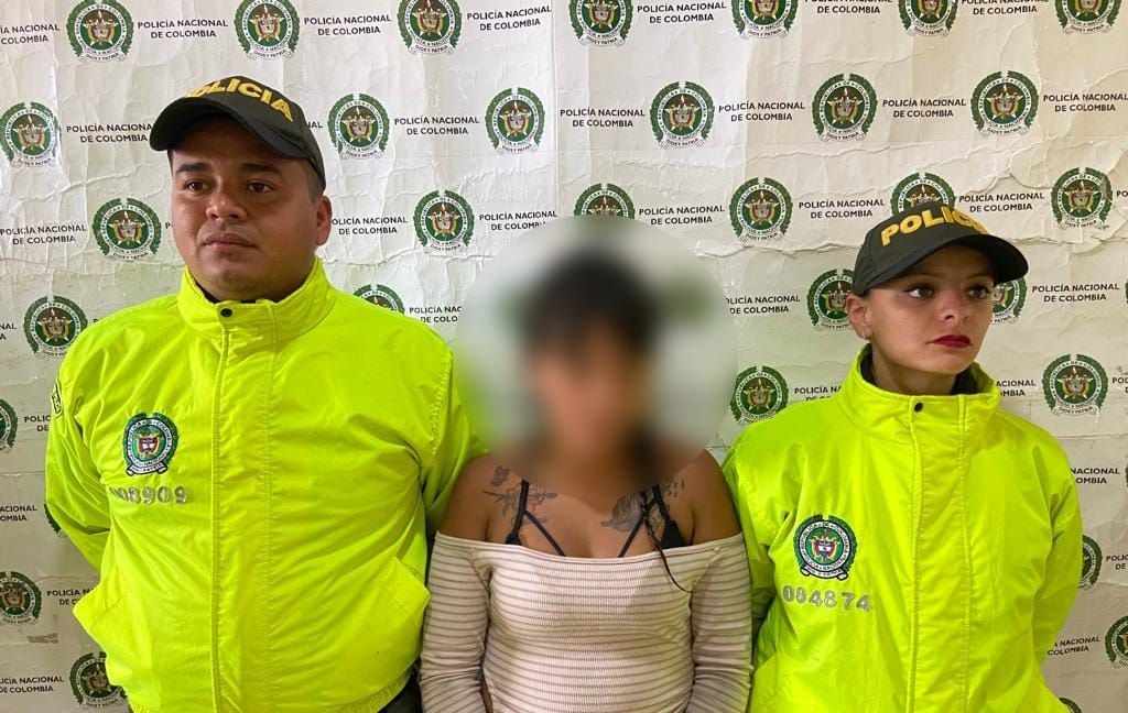 Un año después de su captura, alias 'Leidy' fue condenada - crédito Policía Metropolitana de Bogotá 