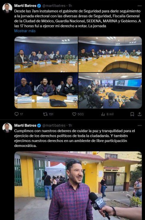 Martí Batres afirmó que las elecciones en CDMX se realizaron de forma pacífica. | Captura de pantalla