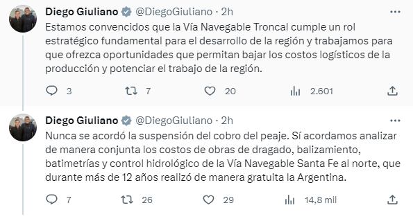 El cruce por Twitter entre Paraguay y Diego Giuliano
