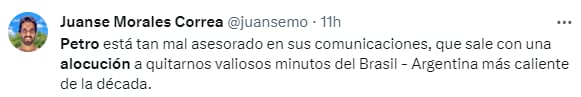 Comentarios contra el presidente Petro y su alocución. - crédito X