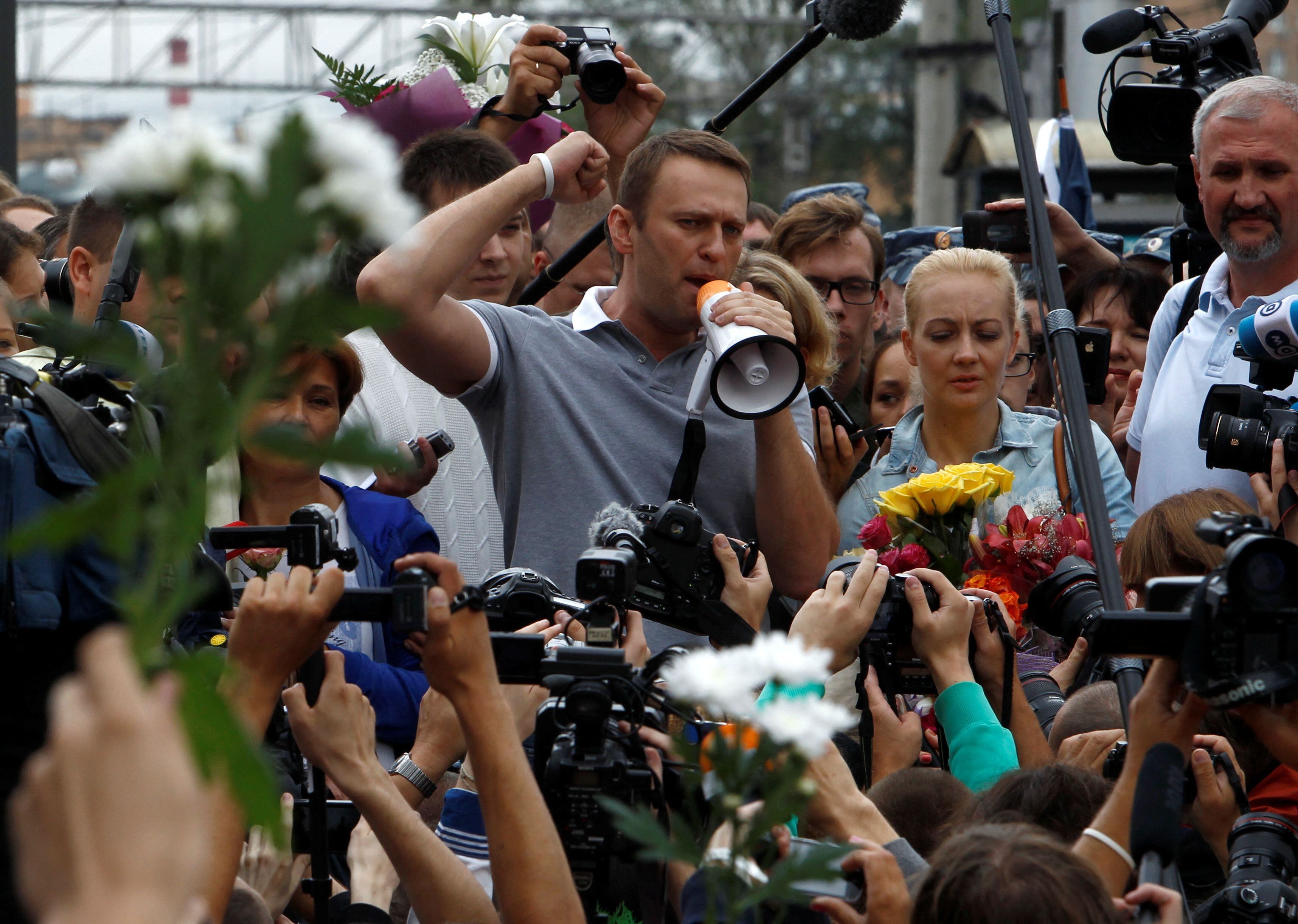 Navalny en una protesta en Moscú (REUTERS/Sergei Karpukhin)