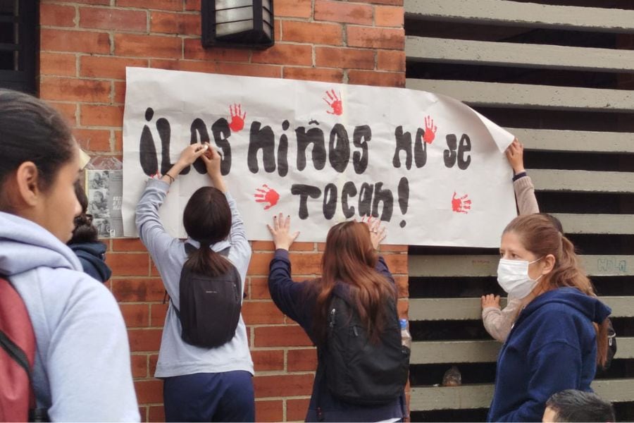 Manifestación por abuso sexual a un niño en un colegio de Bogotá