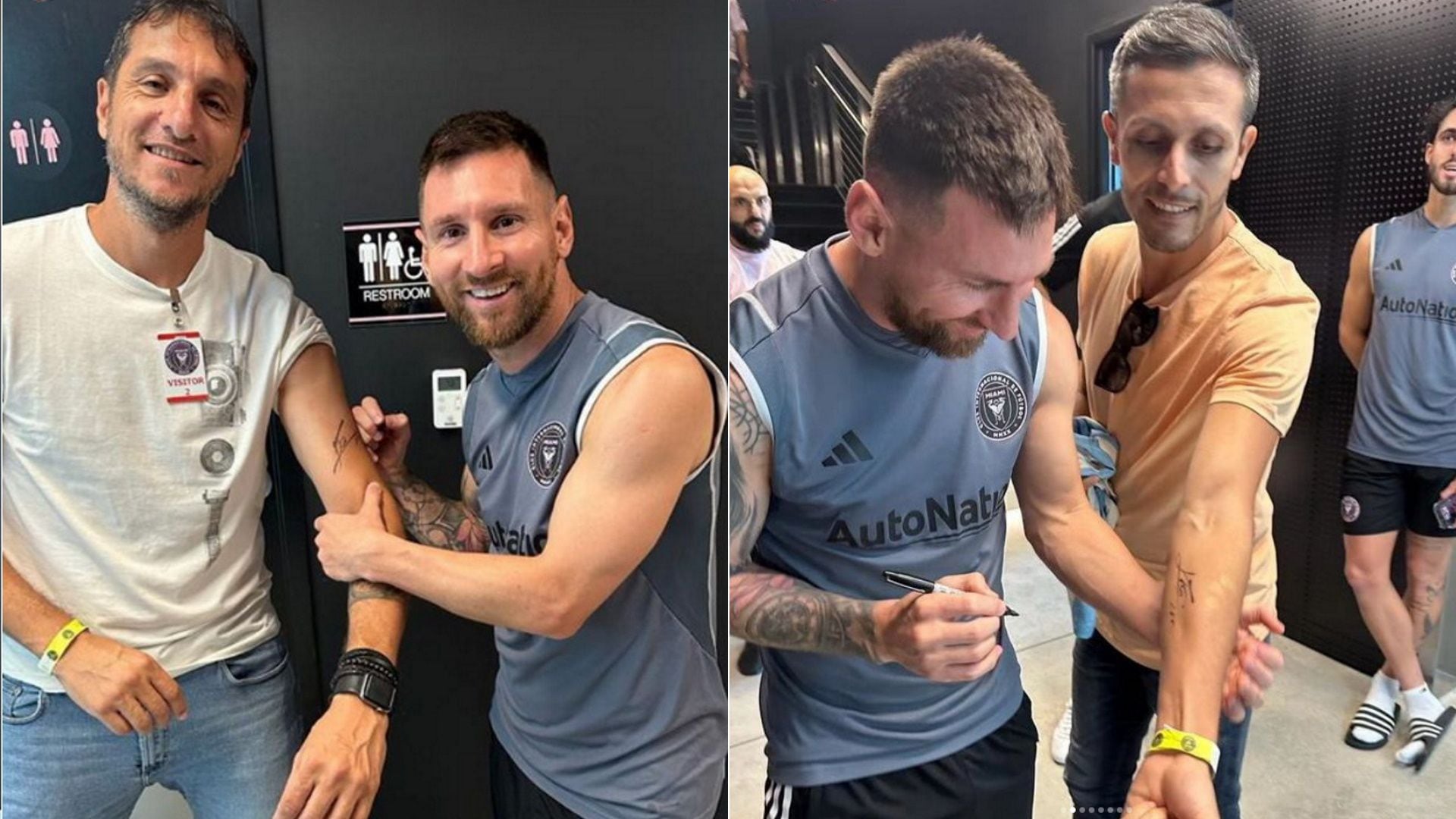 Javier Klimovic, Marcos Mondeni and Lionel Messi (Instagram)