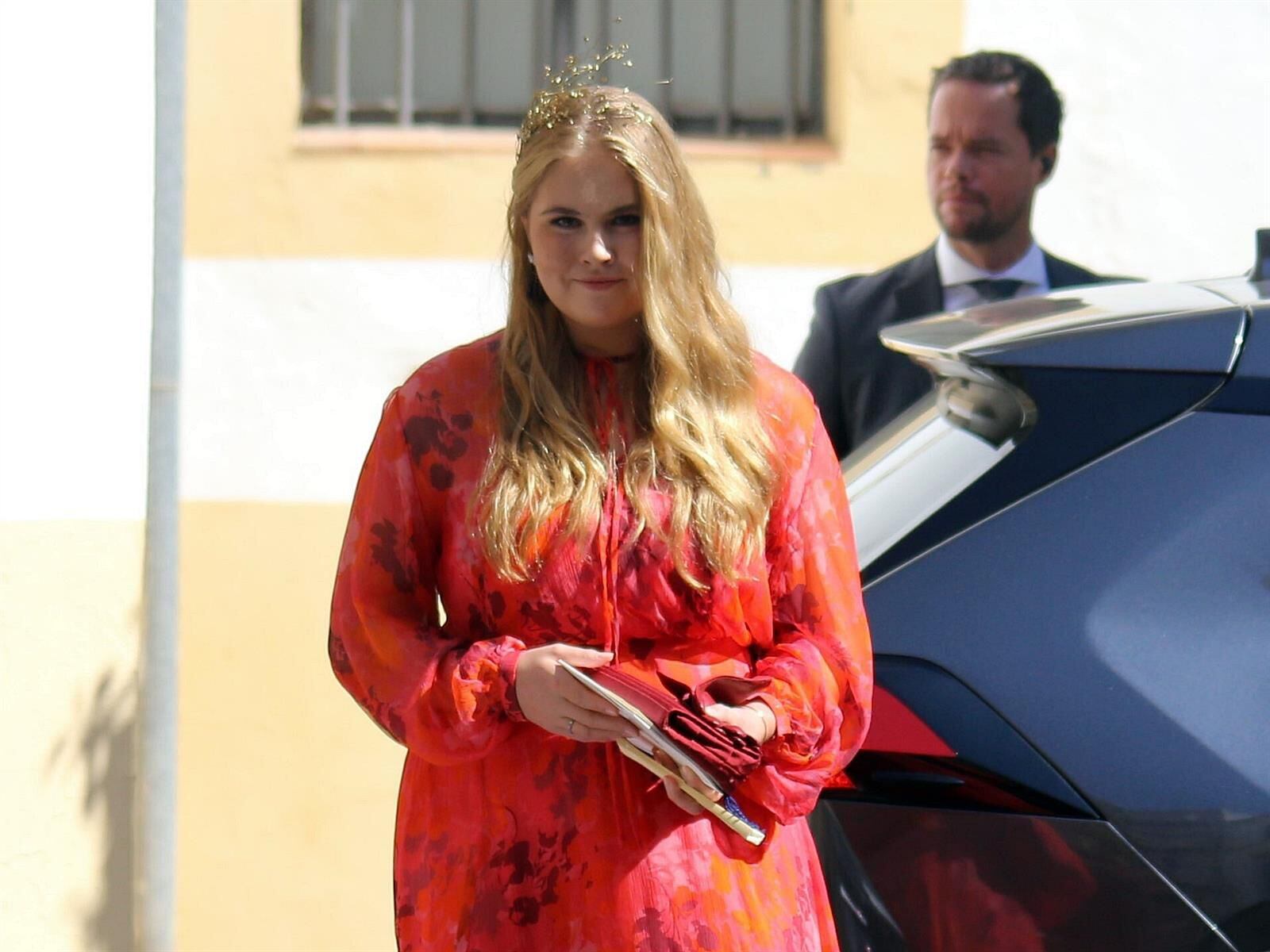 La Princesa Amalia llegando a la boda de la Duquesa de Medinaceli y Maxime Corneille (Europa Press)