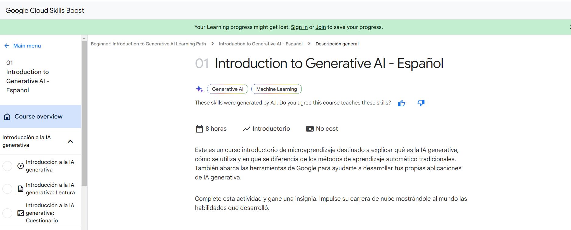 Ninguno de los cursos de IA de Google tiene costo. (Google)