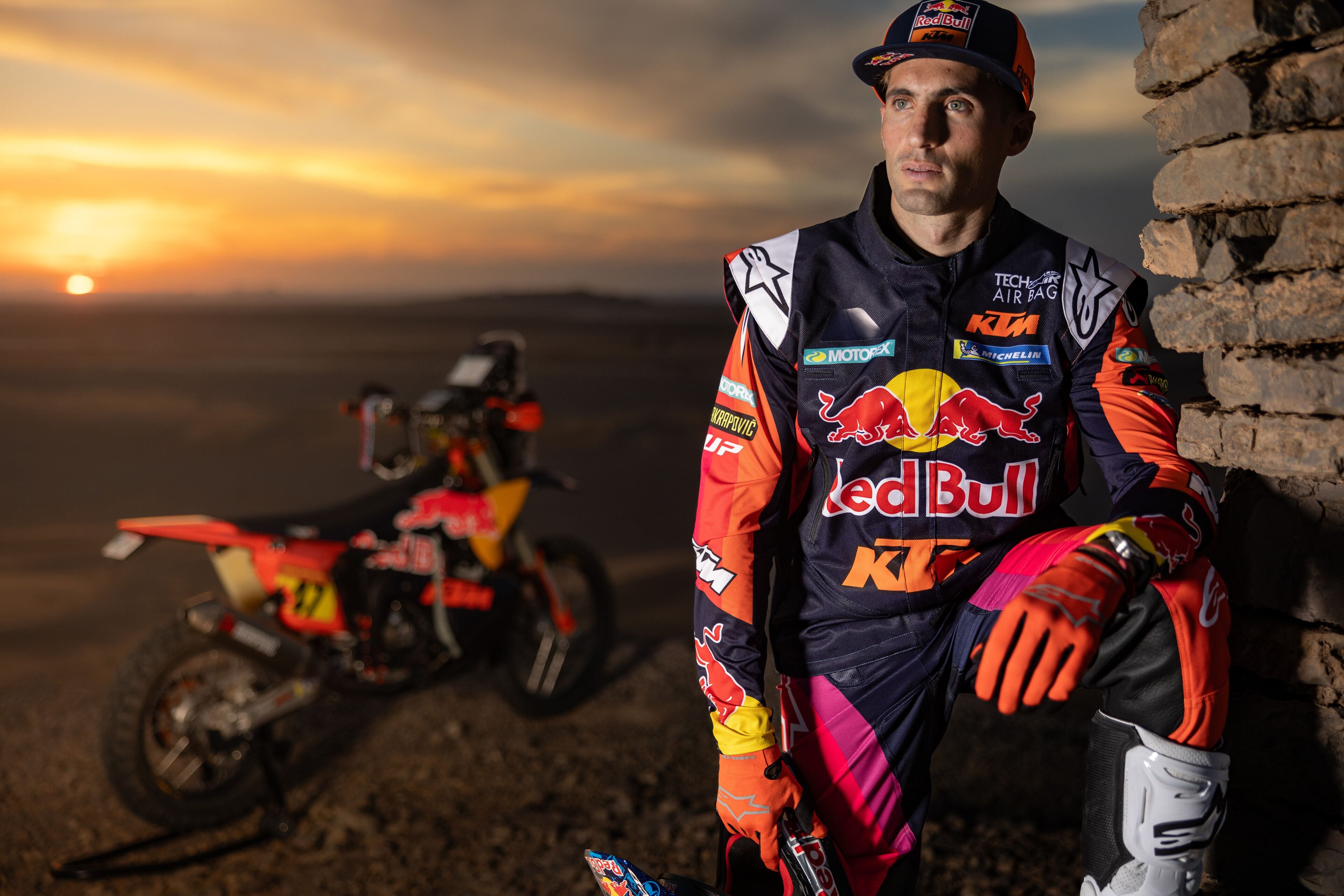 Kevin Benavides sufrió dos lesiones este año: una lo marginó del Desafío Ruta 40 y la otra casi lo baja del Rally Dakar (Kin Marcin / Red Bull Content Pool)