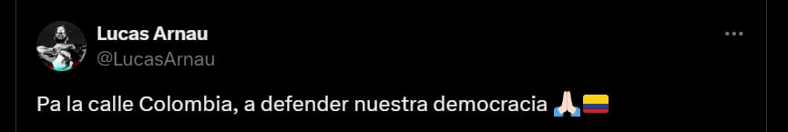 El cantante Lucas Arnau publicó a favor de la marcha - crédito @LucasArnau/X