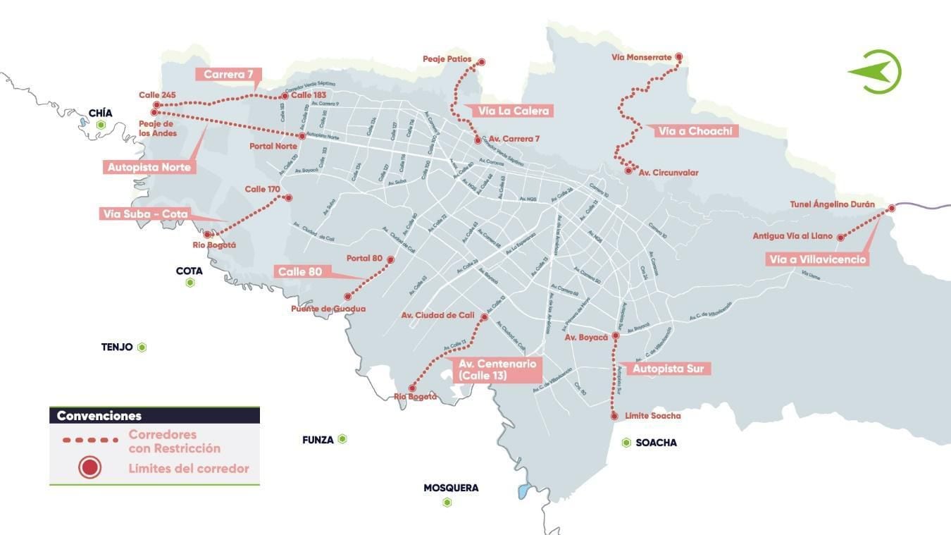 Bogotá Regional Peak e Plate per il 21 marzo 2022-Colombia