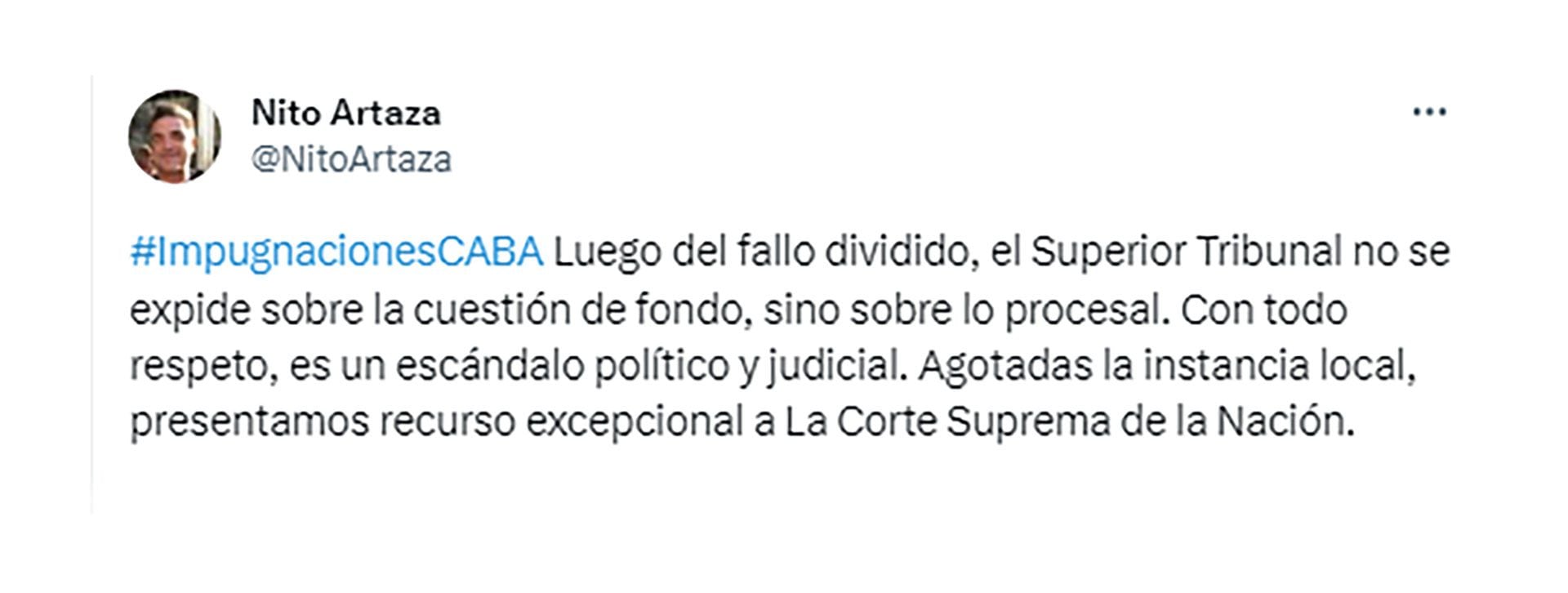 Nito Artaza anunció que apelará el fallo a favor de Jorge Macri