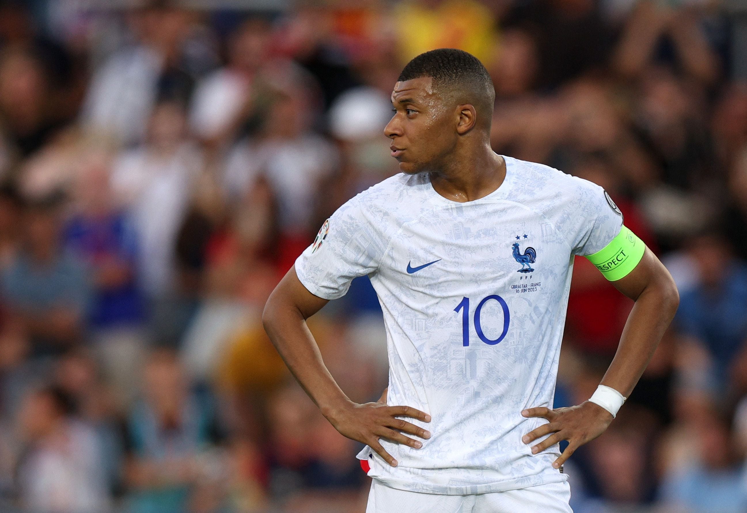 Mbappé, durante otro partido con su selección este mes de junio. 