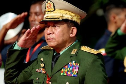 Gen. Min Aung Hlong, commander of the US-backed military, leads a military uprising in Myanmar (Zuma Press)