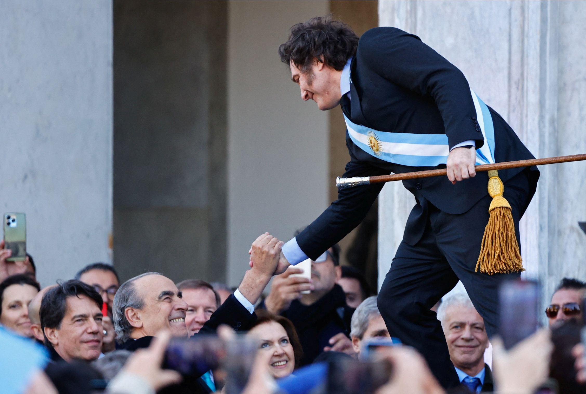 Milei tuvo varios gestos hacia Francos ayer REUTERS/Leandro Bustamante Gomez