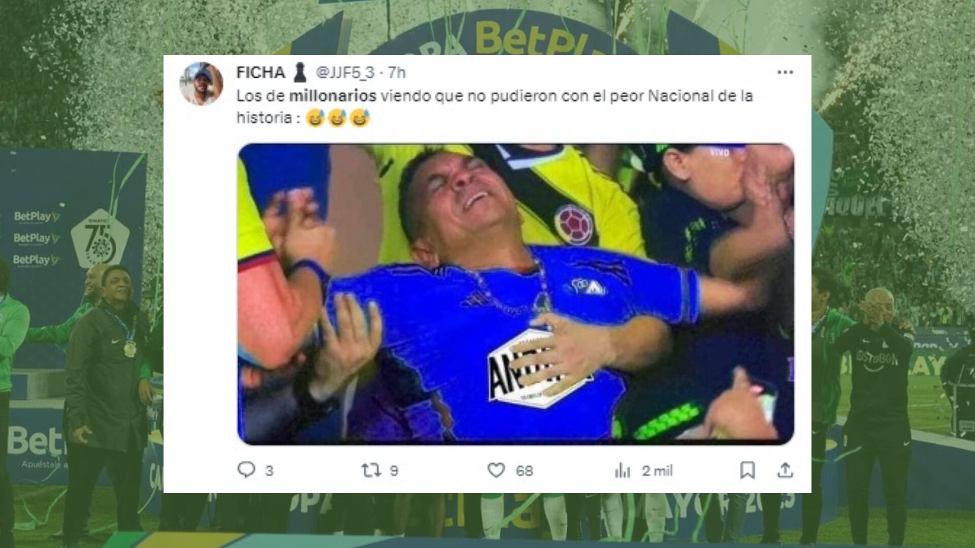 El equipo bogotano perdió la final en Medellín contra Nacional y los memes no se hicieron esperar - crédito X